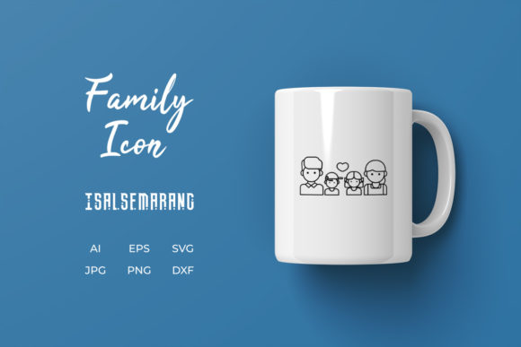 Family Icon Dad Mom Child Line Black Review