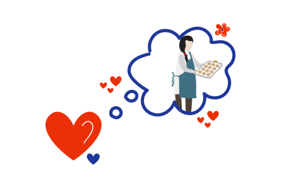 Family Illustration Mom Cooking in Cloud Review