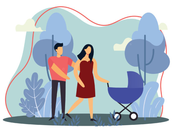 Mom and Dad Push the Baby Stroller Review