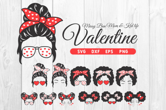 Review: Messy Bun Mom and Kid Valentine Design